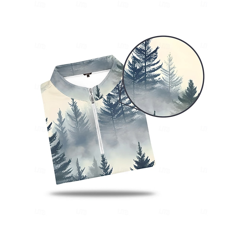 Men's Golf Polo Shirt Dark Green Long Sleeve Top Golf Attire Clothes Outfits Wear Apparel3