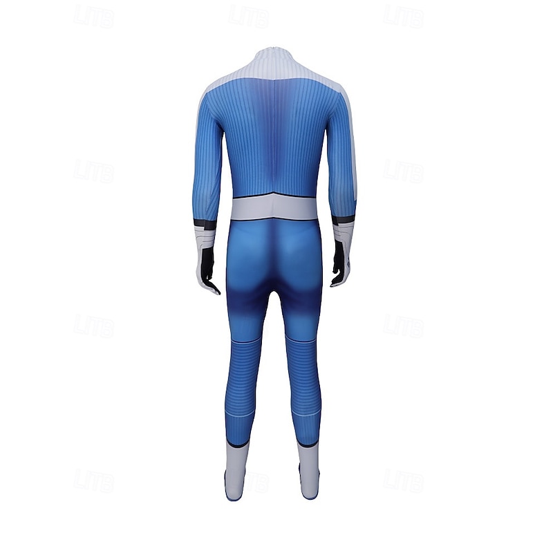 The Fantastic Four: Superhero Mister Fantastic Group Costume Jumpsuit Bodysuits Carnival Costume Dress Up Movie Cosplay for Boys Girls' Kid's Halloween Carnival Performance Party Comic Con3
