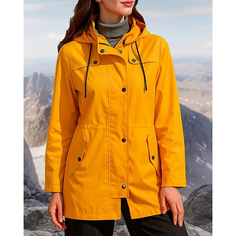 Women's Outdoor Jacket Hiking Jacket Raincoat Outdoor Waterproof Windproof Lightweight Hiking Outfits Hiking Clothes Spring Autumn / Fall Jacket Hunting Climbing Camping / Hiking / Caving Solid Color