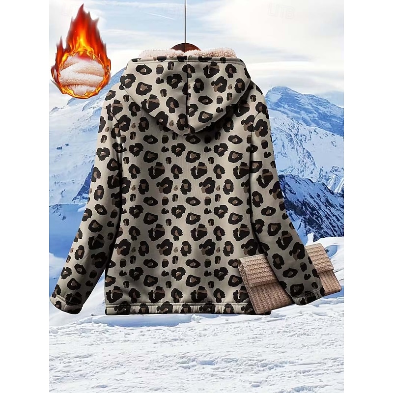 Women's Zip Up Hoodies Floral Graphic Tribal Elegant Warm Vintage Long Sleeve Hooded Regular Tops Home Work Dailywear Zip Up Zipper Pocket Gray Spring Fall Winter2