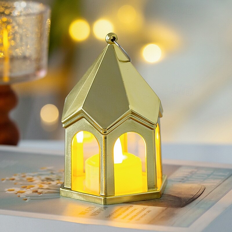1 Pc 10.5CM * 7.5CM Christmas and Halloween Retro LED Candle Light Desktop Ornament Light Wind Light AG10 * 3 Battery4