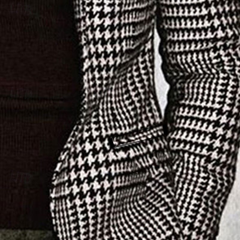 kentucky  derby Men's Houndstooth Long Sleeve Turndown Fashion Streetwear Business Work Wear to work Going out Buttons Print3