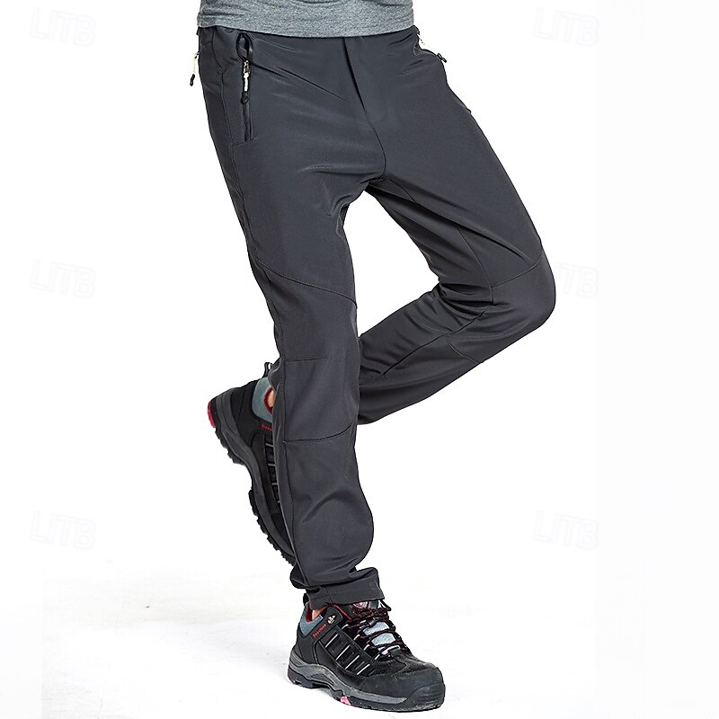 Men's Hiking Pants Trousers Waterproof pants Softshell Pants Winter Outdoor Regular Fit Thermal Warm Windproof Bottoms Zipper Pocket Black Army Green Camping / Hiking Running S M L XL XXL