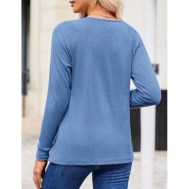 Women's Blouse Solid Color Elegant Vintage Stylish Long Sleeve Crew Neck Regular Tops Daily Pink Blue Purple Green Beige Spring Fall2