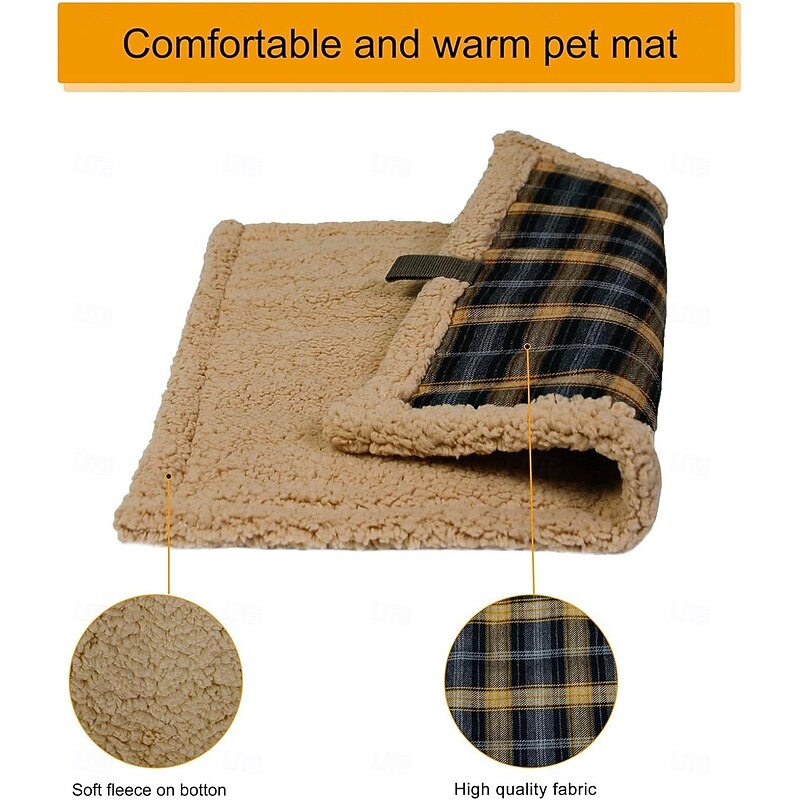 Large Warm Pet Sleeping Mat with Sherpa Fleece, Insulated Dog Bed with Aluminum Foil for Heat Retention Pet Friendly4
