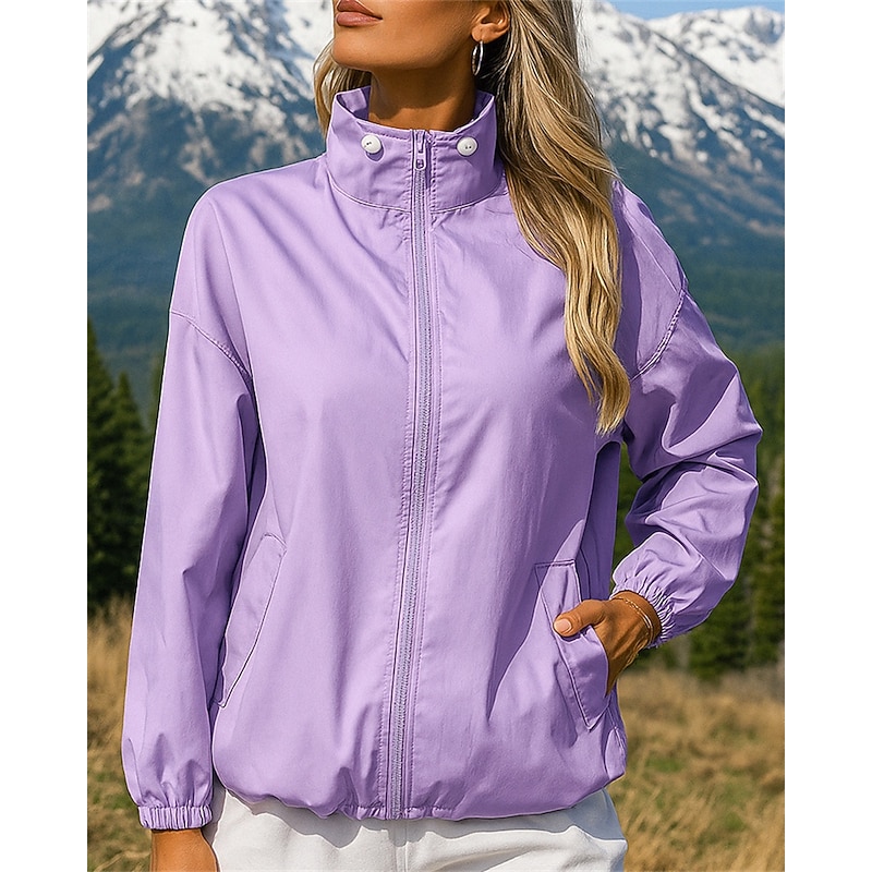 Women's Outdoor Jacket Hiking Jacket Outdoor Waterproof Windproof Lightweight Breathable Hiking Outfits Hiking Clothes Spring Autumn / Fall Jacket Hunting Climbing Camping / Hiking / Caving Solid