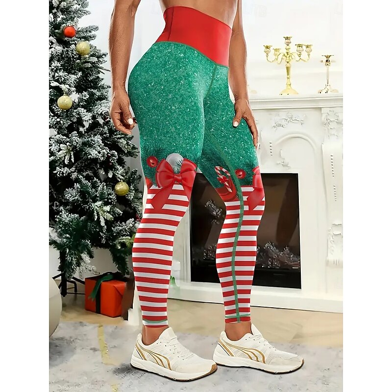 Women's Leggings Vacation Vintage Fashion Full Length High WaistPantsUgly Christmas Graphic Novelty Printing Thermal Warm Soft Breathable Stretchy Formal Outdoor Vacation Black Red Green Spring Fall4