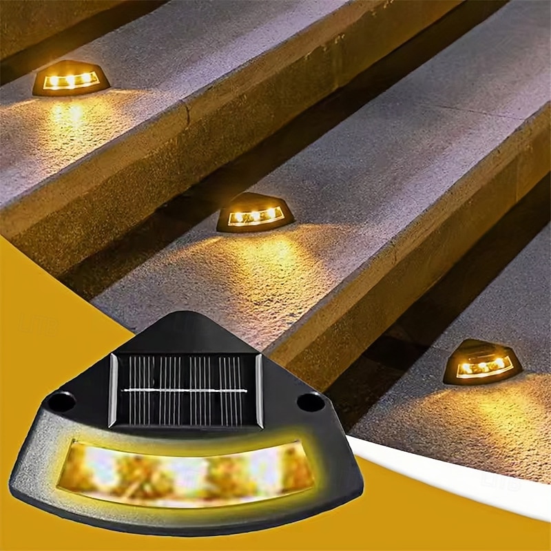1 Pc Led Outdoor Solar Lighting Garden Layout Waterproof Step Lights Landscape Foot Decoration Stair Lights2