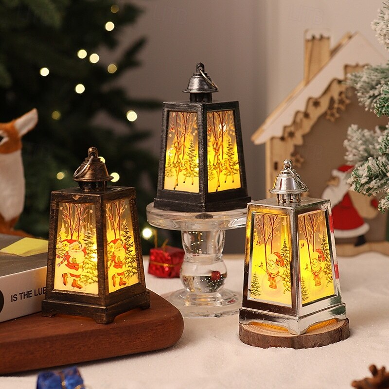 1 Pc 10.1 * 5.4CM Christmas LED Electronic Candle Light Handheld Lantern Pendant Indoor and Outdoor Desktop Decoration Night Light Wind Light LR1130 * 3 Battery4