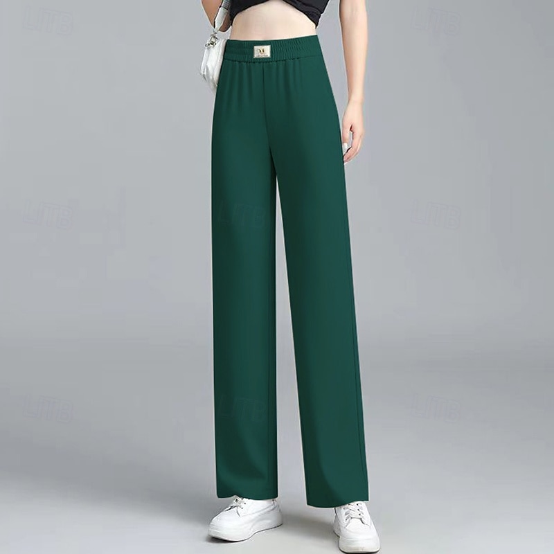 Women's Straight Leg Pants Lounge Pants High Waist Gym Outdoor Running Bottoms Solid Color Black Red Green Sports Activewear3