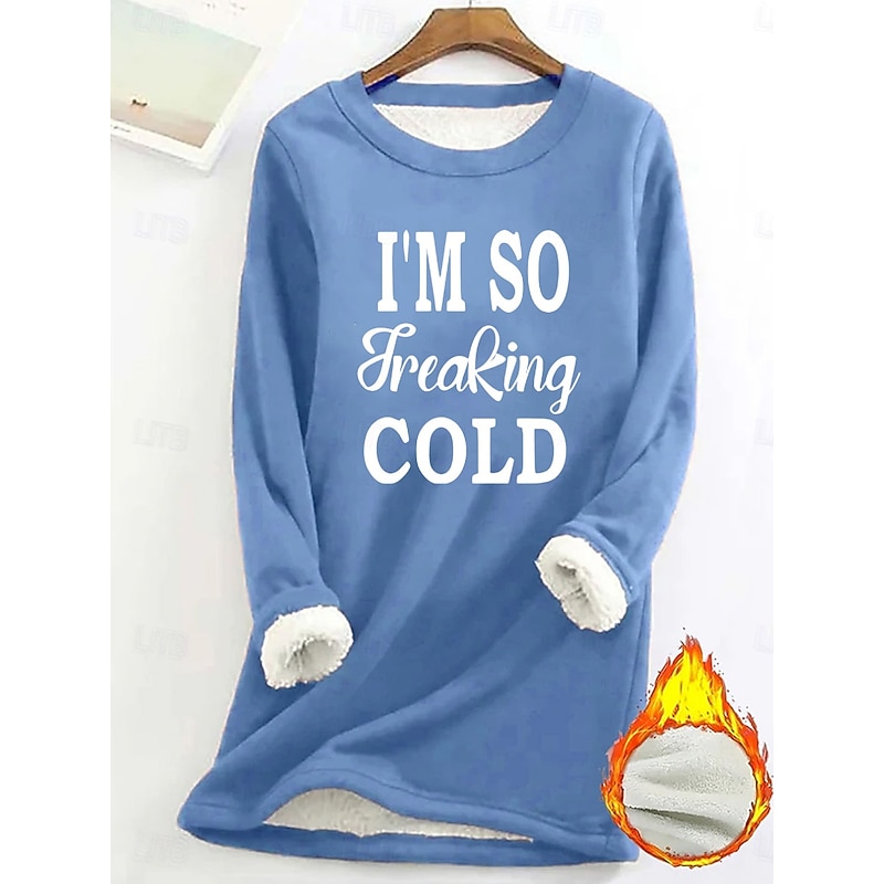 Women's Pullover Sweatshirt Graphic Letter Warm Casual Fuzzy Long Sleeve Crew Neck Round Neck Regular Tops Street Casual Light Pink Black Yellow Pink Red Spring Fall Winter