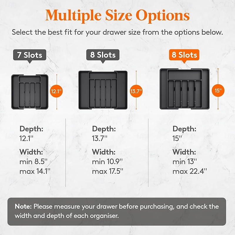 Large Silverware Drawer Organizer, Expandable Utensil Tray for Kitchen, BPA Free Flatware and Cutlery Holder, Adjustable Plastic Storage for Spoons Forks Knives, Large3