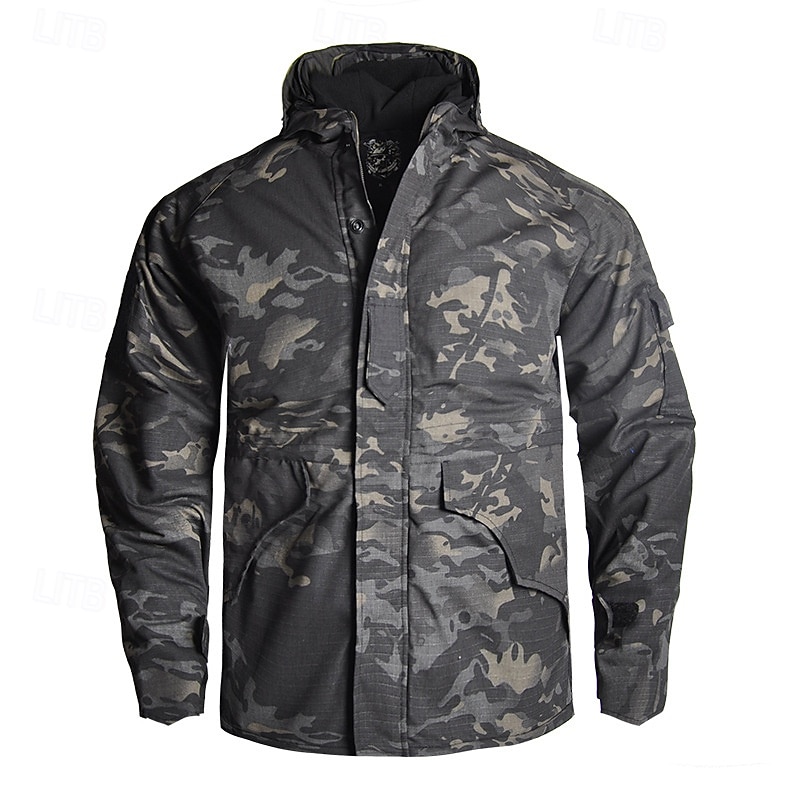 Men's Combat Jacket Softshell Jacket Hiking Jacket Fleece Jacket Thermal Jacket Cotton Winter Outdoor Camo Thermal Warm Top Green Khaki Grey3