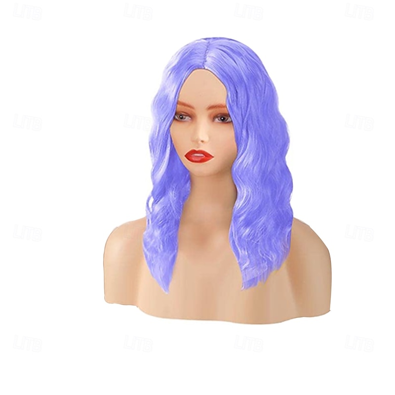 Halloween Long Colored Wigs12'' Colorful Curly Wavy Party Wigs for Women Cosplay Neon Bachelor Wedding Birthday Halloween Costume Night Club3