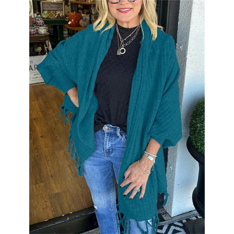 Cape Elegant Keep Warm Long Sleeve Cotton Wedding Wraps With Tassel For Wedding Spring4