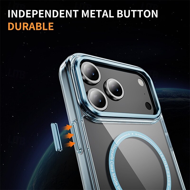 Phone Case For iPhone 17 Pro Max 17 Air 17 16 Pro Max Plus 16e Back Cover Magnetic Adsorption Translucent Magnetic Shockproof Retro TPU PC4