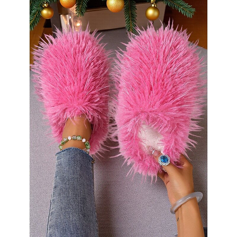 Women's Fluffy Fuzzy Slippers – Cozy Warm Indoor House Shoes with Soft Plush Design for Winter and Home Comfort2