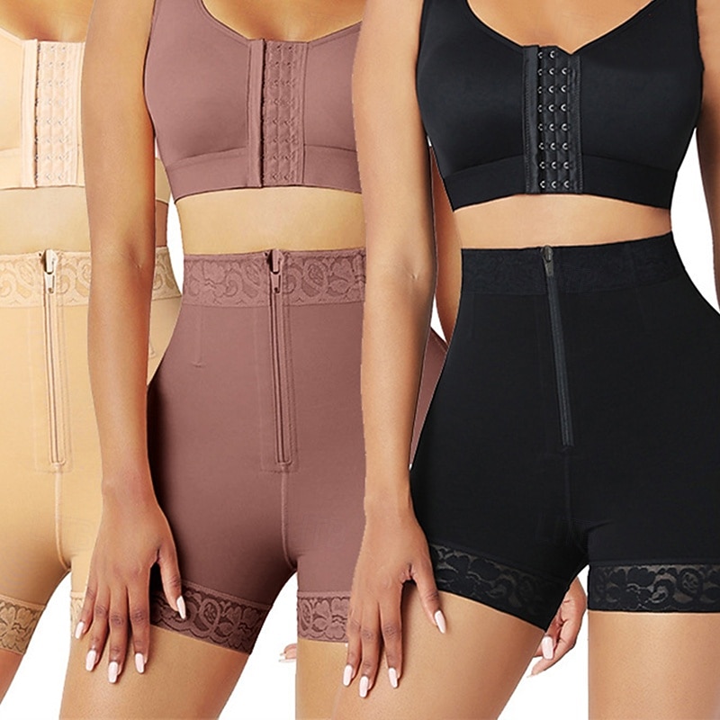 Women Plain Butt Lifting Breathable Tummy Control Shapewear For Gym Exercise & Fitness