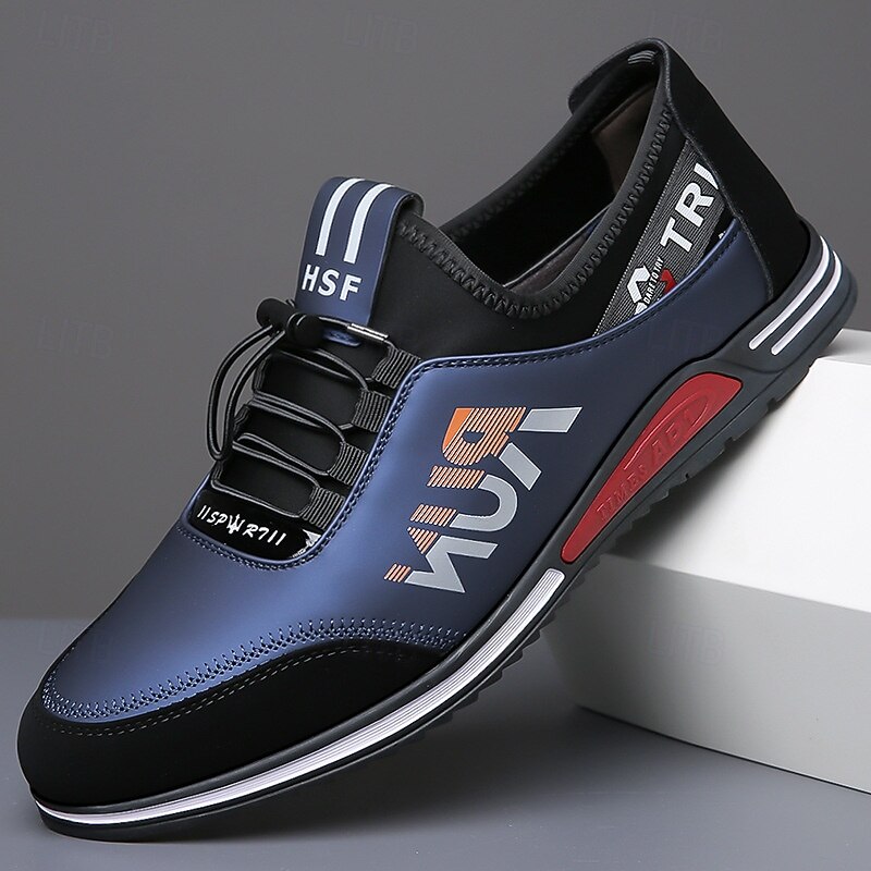 Men's White Faux Leather Running Sneakers – Lightweight Breathable Sports Shoes for Jogging, Gym Workouts and Active Lifestyle