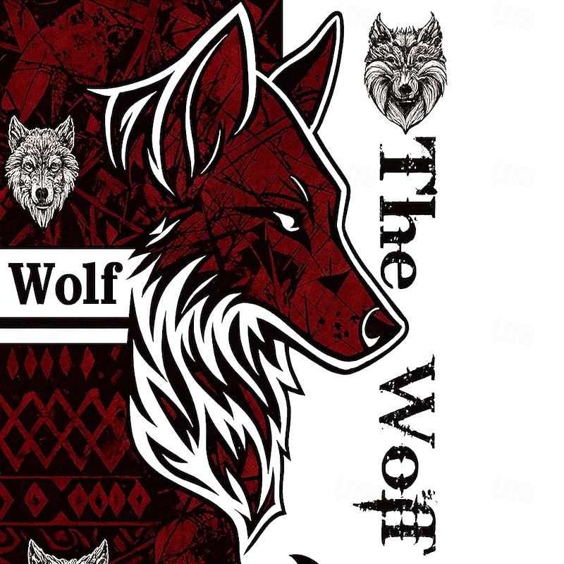 Men's Wolf Sweatshirt Vintage Retro Hunting Zip Outdoor Sports Outdoor Streetwear Black White Fall All Seasons Designer2