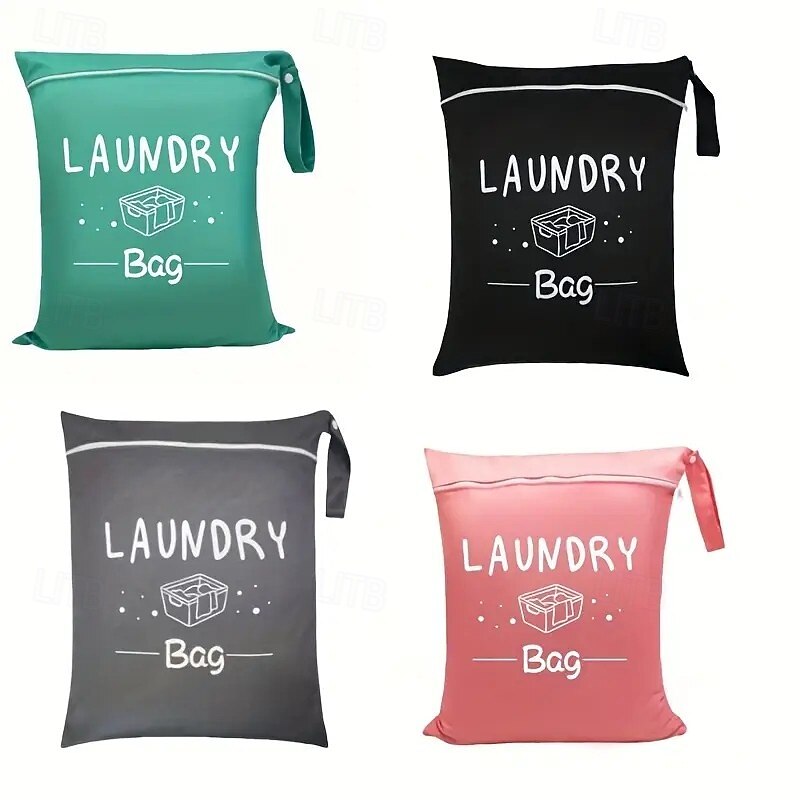 Large Capacity Laundry Bag Portable Storage Bag Durable Clothes Cover Adjustable Handle and Zipper Closure Suitable for Travel Sports Yoga Gym and Home Available in Four Colors2