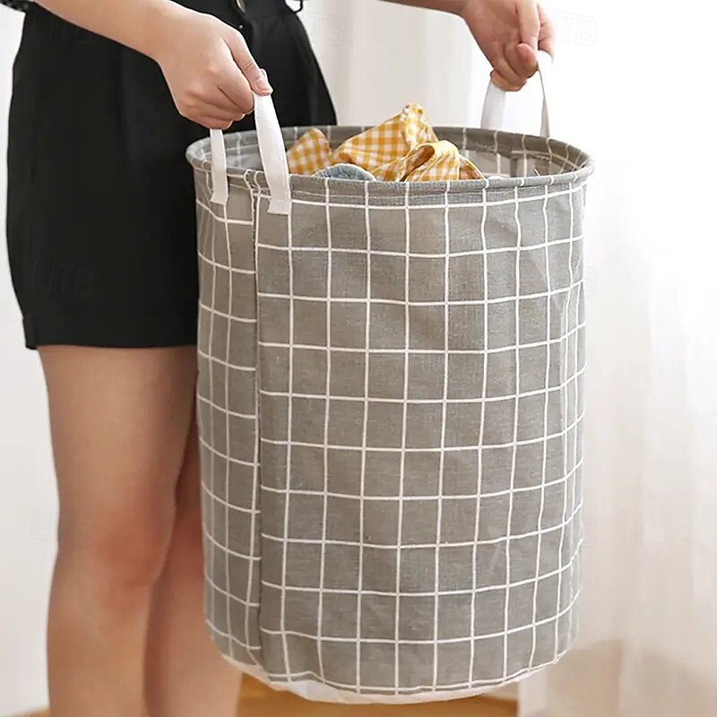 Portable Round Laundry Basket – Collapsible Dirty Clothes Hamper, Storage Bin for Laundry, Easy Carry & Home Organization4