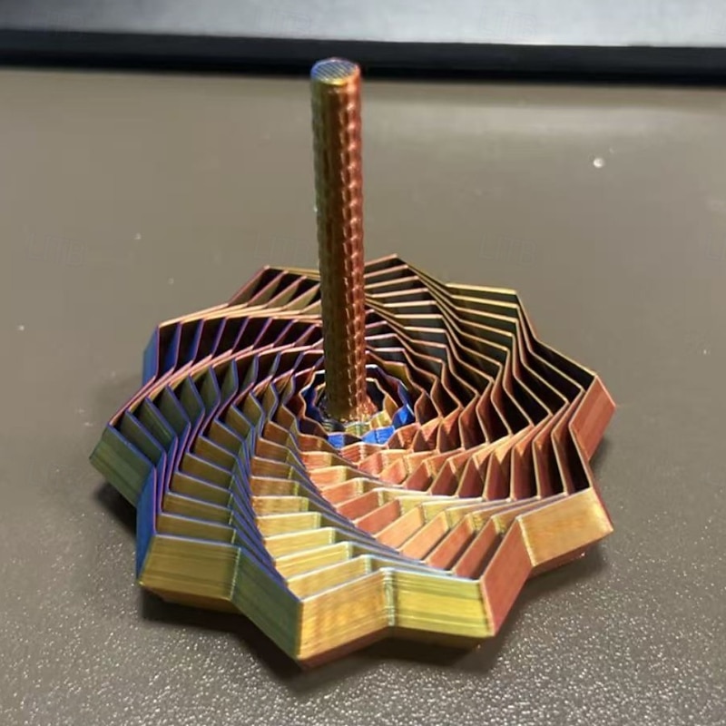 Expand Sensory Fidget Star Hexagonal Decompression Toy with Handle 3D Printed Stress-Relief Companion, Honeycomb Whirling Spiral Design for Focus and Anxiety Relief2