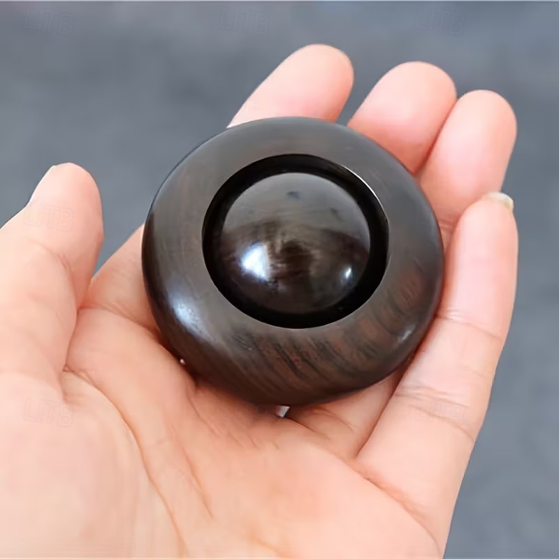 Wooden Handheld Bead Ball, Sandalwood Craft Ornament, Natural Rosewood and Purpleheart Wooden Hand Fidget Toy, Perfect for Live Streaming Sales