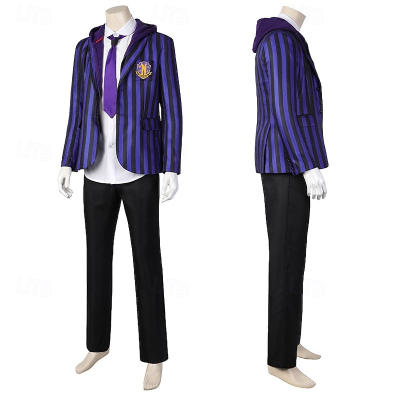 Dark Academia Halloween Fancy Costume School Uniform Gothic Horror Gothic Horror Scary Costume Adults' Men's Halloween Carnival Performance Party Easy Halloween Costumes Dress Up3