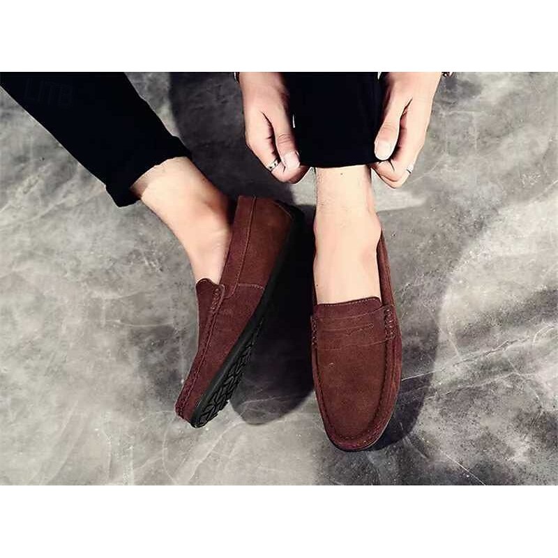 Men's Sneakers Comfort Shoes Walking Roman Shoes Daily Party & Evening Synthetic leather Comfortable Loafer Wine Light Brown Dark Brown Summer Fall4