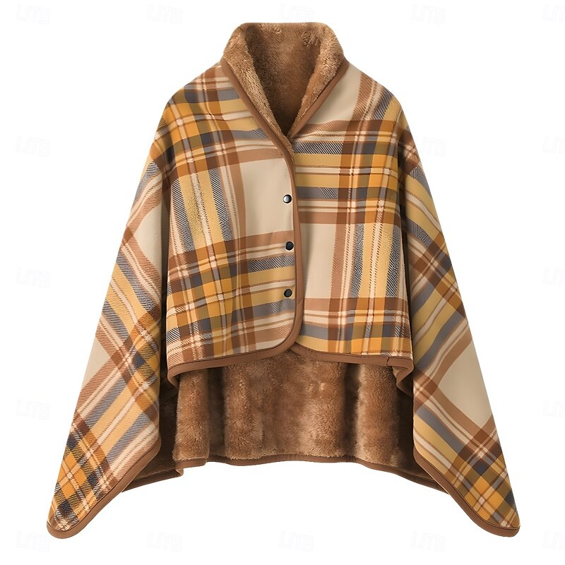 Fleece Shawl Throw Blanket, Soft Flannel Multifunctional Nap Poncho for Office, Winter Cozy Warm Cloak, Lazy Day Cover2