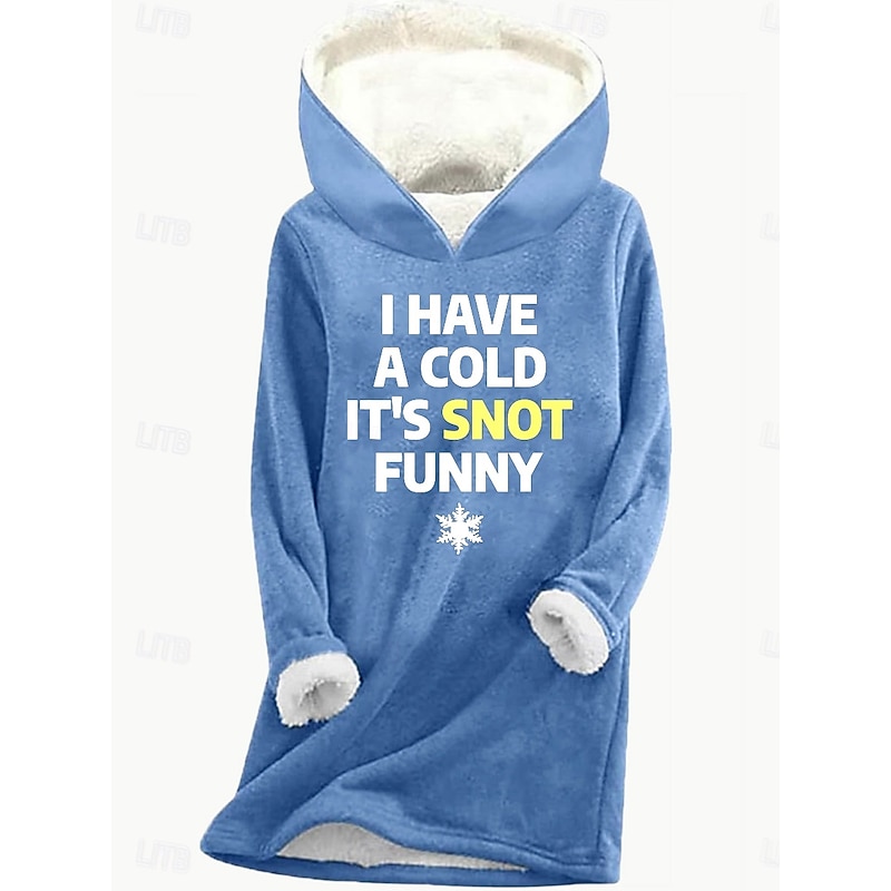Women's Pullover Hoodie Sweatshirt Letter Warm Casual Fuzzy Long Sleeve Hooded Regular Tops Casual Sports Print Pink Blue Gray Winter