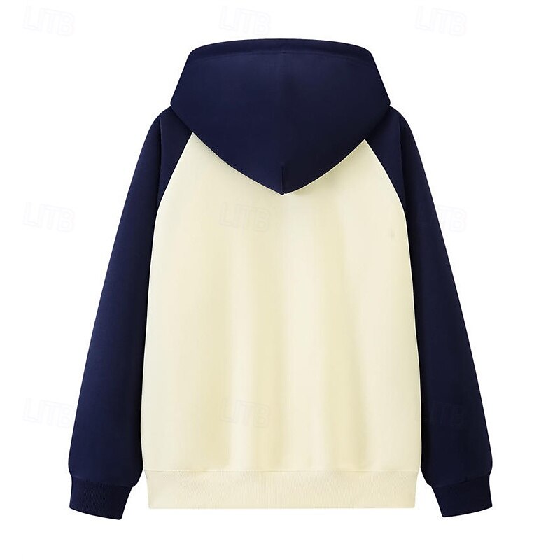 Men's Hoodie Black Wine Navy Blue Green Light Blue Hooded Color Block Patchwork Pocket Sports & Outdoor Daily Holiday Polyester Streetwear Basic Casual Spring Fall Clothing Apparel Hoodies3