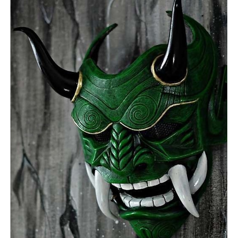 Samurai Demon Halloween Mask Japanese Oni Mask Horror Scary Full Face Adults' Unisex Halloween Carnival Performance Party Easy Halloween Costumes Dress Up4