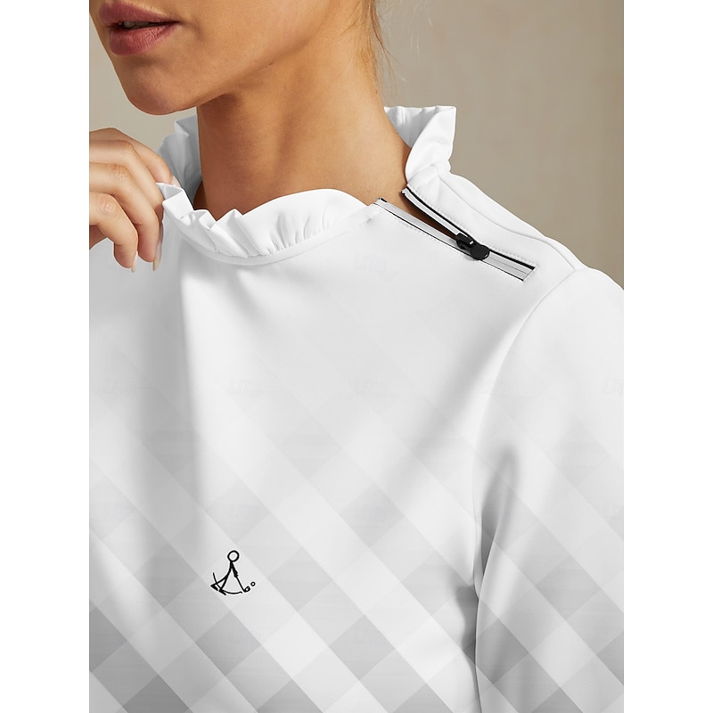 Women's Golf Pullover Sweatshirt Black Long Sleeve Top Ladies Golf Attire Clothes Outfits Wear Apparel3