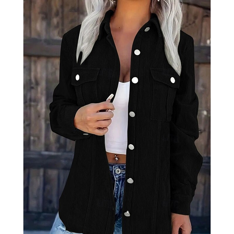 Women's Puffer Jacket Quilted Jacket Casual Jacket Comfortable Breathable Pocket Buttons Casual Plain Vacation Street Casual Daily Wear Single Breasted Short Turndown Regular Fit Long Sleeve Outerwear3