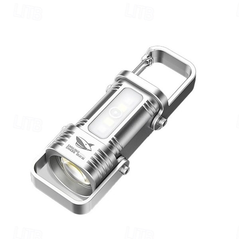 USB C Rechargeable Keychain Flashlights,High Low Beam Mini Flashlights,COB Keychain Working Lamp 6 Light Modes,Lightweight Bright Mini Keyring Light for Walking, Searching and Hiking (1PC)