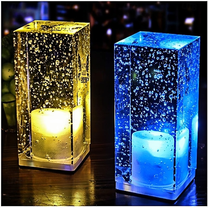 Led Acrylic Crystal Bubble Charging Creativity Personalized Restaurant Ktv Atmosphere Table Lamp Bedside Lamp Small Night Light Decorative Table Lamp Usb Charging  1PC3