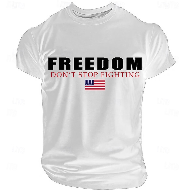 Men's American US Flag T Shirt Short Sleeve T shirt 3D Print Crew Neck Shirt Daily Military Street Daily Black White Dark Blue Summer Spring Clothing Apparel S M L XL XXL XXXL2