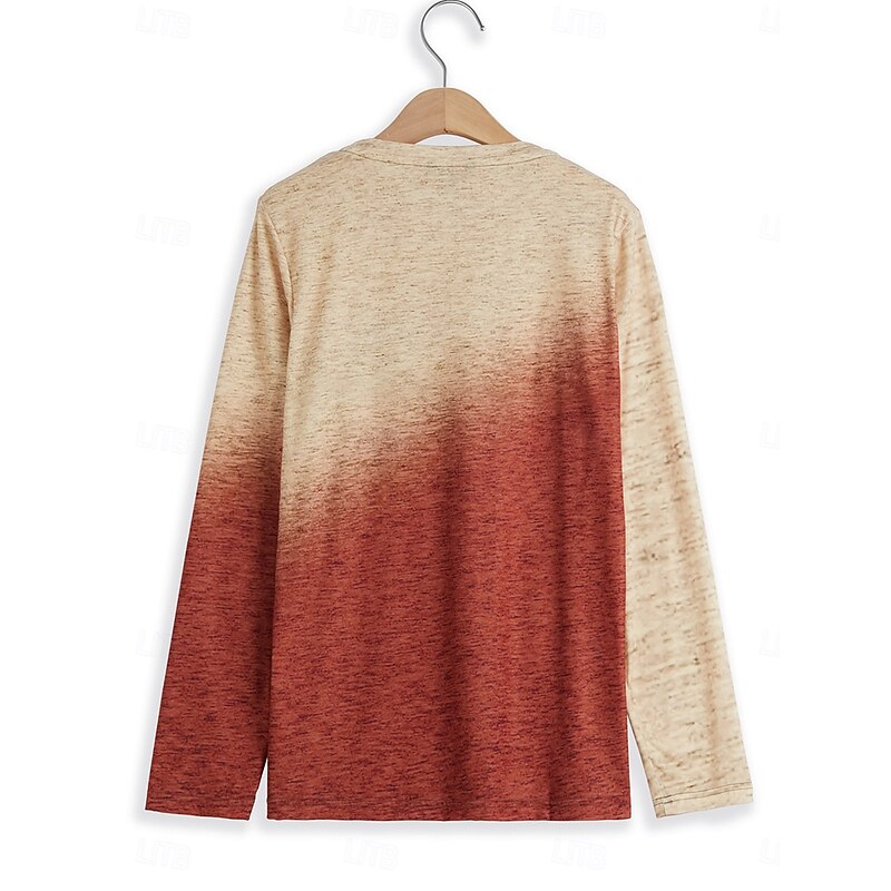 Women's T Shirt Graphic Letter Vintage Stylish Classic Long Sleeve Crew Neck Regular Tops Daily Print Pink Purple Green Khaki Gray Spring Fall Winter3