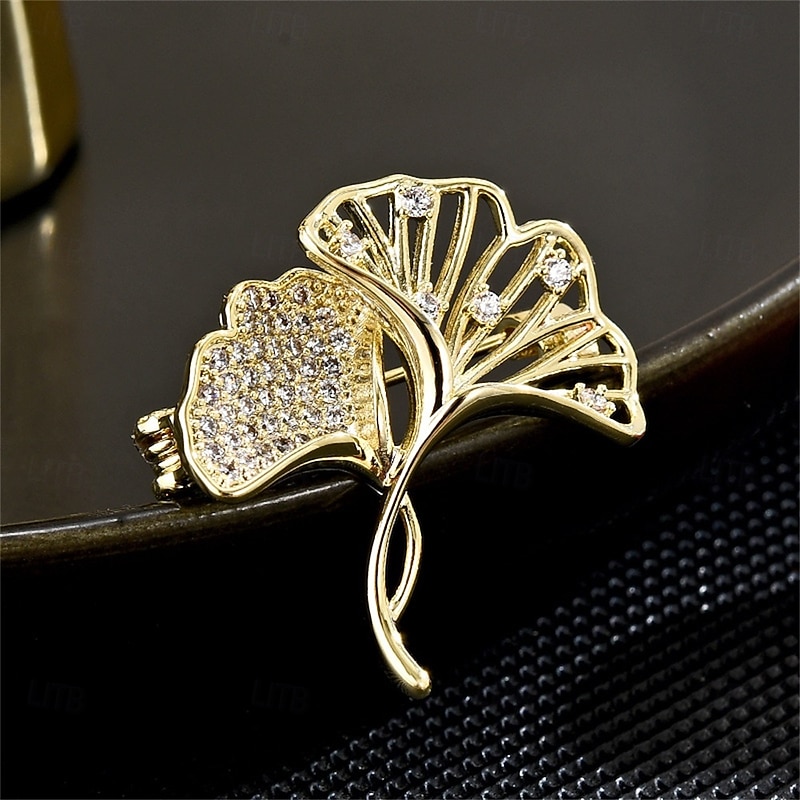 Brooches Vintage Style Leaf Elegant Fashion Simple Brooch Jewelry Gold For Wedding Party Gift Engagement Prom Festival