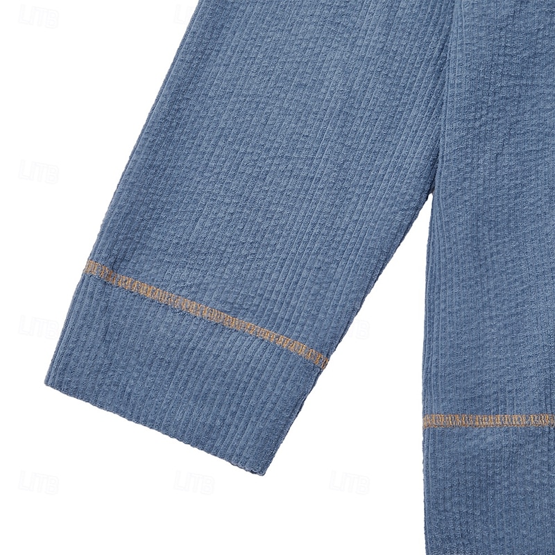 Men's Hoodie Sweatshirt Corduroy Pullover White Navy Blue Hooded Plain Pocket Work Sports & Outdoor Casual Active Vintage Cool Spring Fall Clothing Apparel Hoodies Sweatshirts  Long Sleeve Loose Fit4