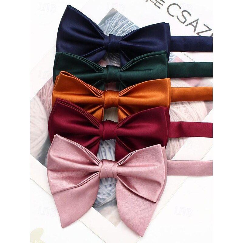 Men's Satin Bow Tie in Multiple Colors, Adjustable Formal Neckwear, Christmas Party and Wedding Accessory Gift for Him4