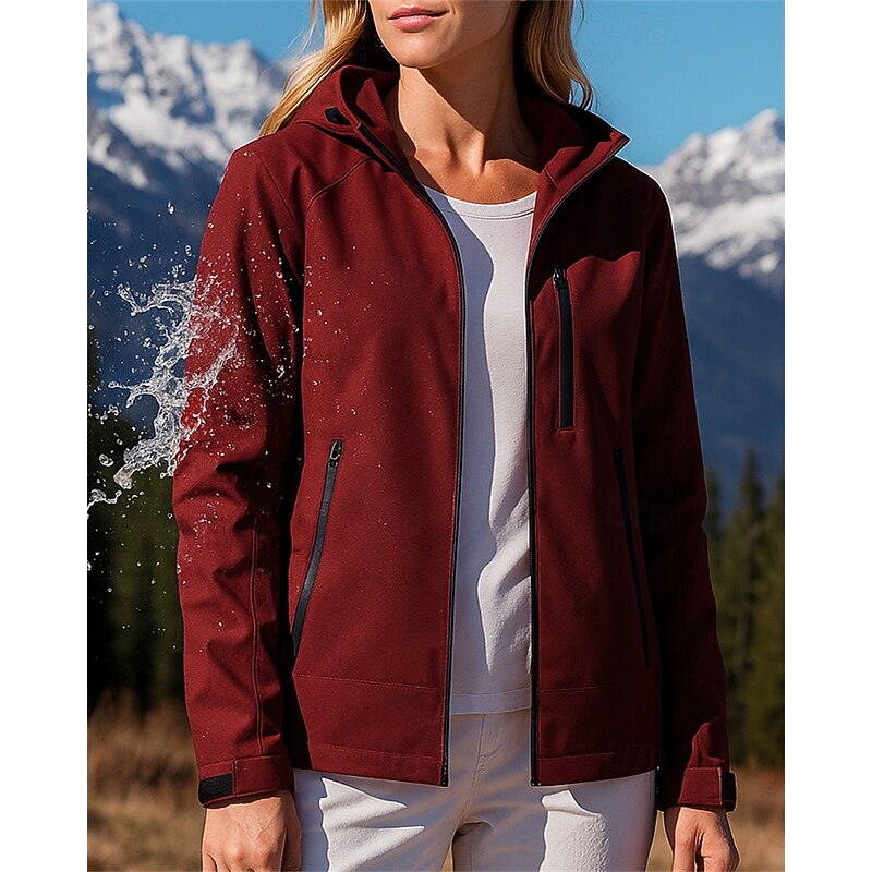 Women's Outdoor Jacket Hiking Jacket Hiking Windbreaker Outdoor Waterproof Windproof Hiking Outfits Hiking Clothes Spring Autumn / Fall Jacket Hunting Climbing Camping / Hiking / Caving Solid Color3