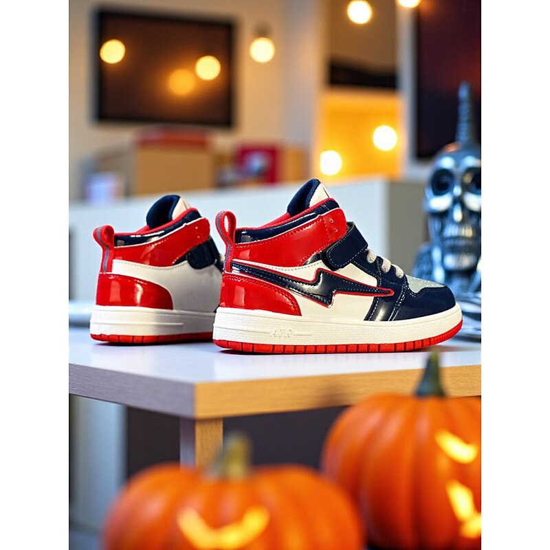 Korean Idol Inspired Pop Star Costume Shoes Girls' High Top Sneakers Colorblock Design with Velcro Strap and Lace-Up Style for Casual Wear and Sports Activities2