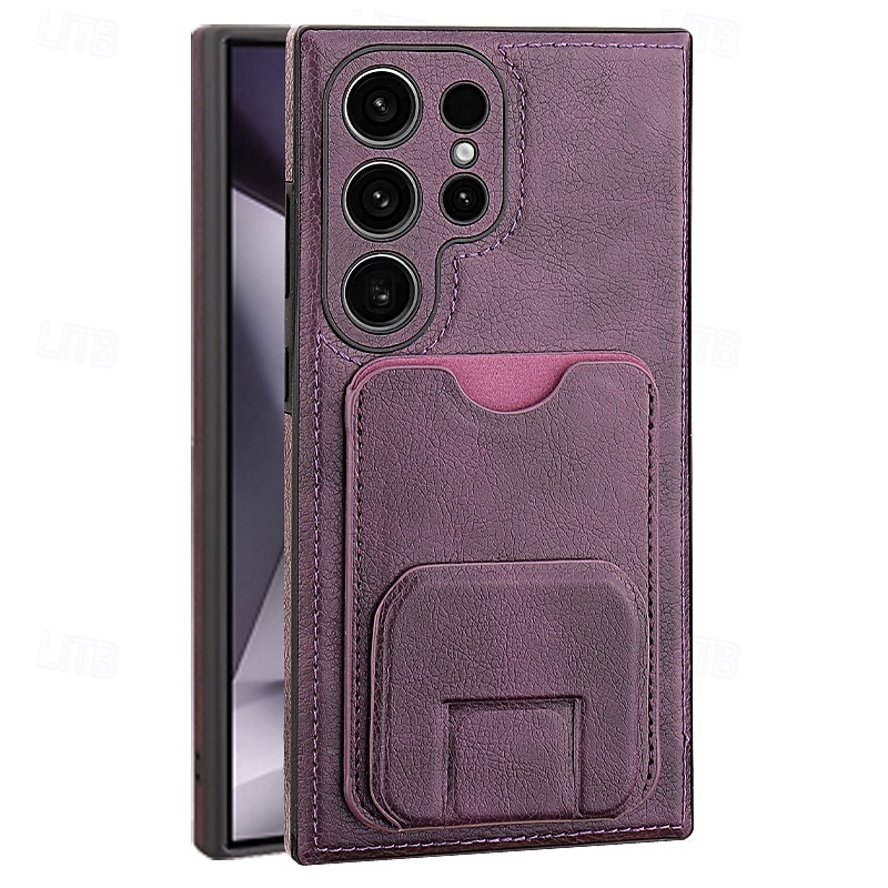 Phone Case For Samsung Galaxy S25 S24 S23 S22 Plus  Ultra A56 A16 A55 5G A15 A54 Back Cover with Stand Holder Card Slot Shockproof Retro TPU PU Leather