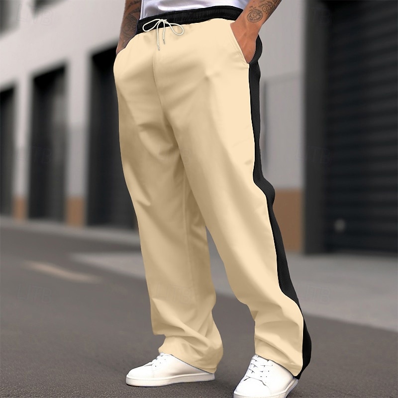 Men's Sweatpants Wide Leg Sweatpants Trousers Casual Pants Open Bottom Sweatpants Drawstring Elastic Waist Color Block Moisture Wicking Breathable Full Length Outdoor Casual Daily Fashion Streetwear2
