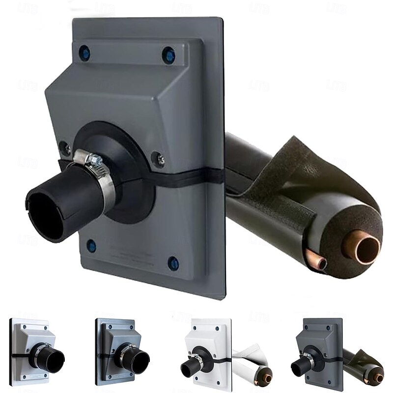 4.5cm/6cm HVAC Wall Penetration & Line-Set Cover Kit, Easy Install Split Cover Wall Sleeve for AC Line Set, HVAC Wall Penetration Cover for Indoor & Outdoor Air Conditioner Systems2