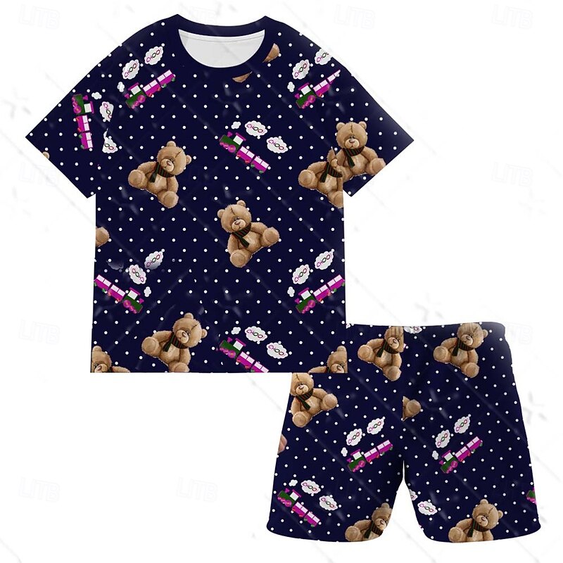 Korean Idol Inspired Pop Star T-shirt Shorts Pajamas Virtual Idol Movie Cosplay for Boys' Kid's Halloween Carnival Performance Comic Con Anime Expo3