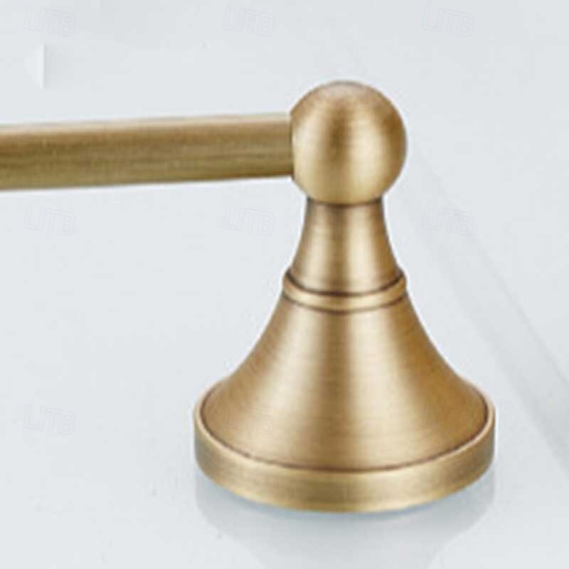 Towel Bar Multifunction Antique Aluminum Material Wall Mounted Bathroom Single Towel Rod Carved 1pc3